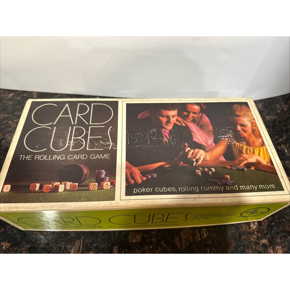 Vintage 1970 Card Cubes The Rolling Card Game Selchow & Righter Dice Game 95